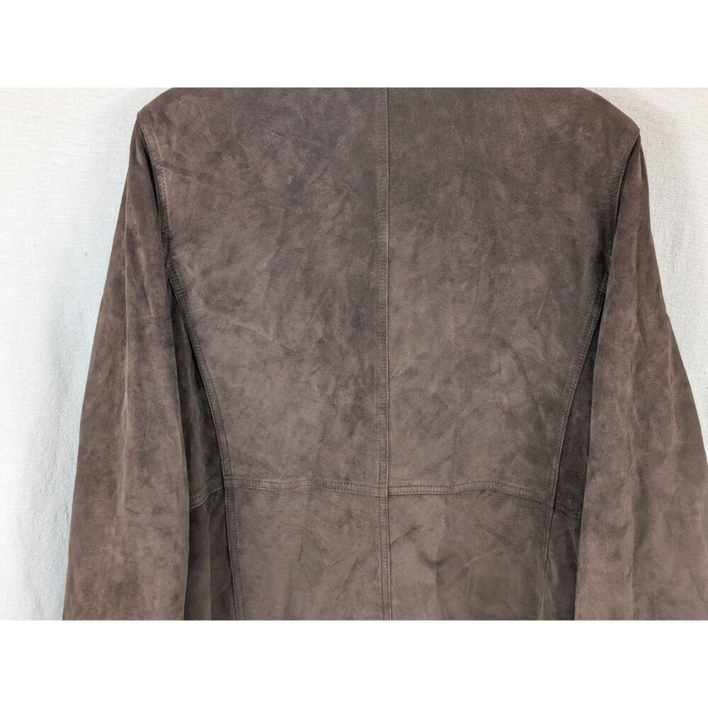 Style & Co Woman Suede Leather Coat Brown Women's Size 20W - Picture 12 of 15